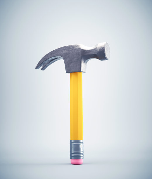 锤子头的铅笔。图片下载