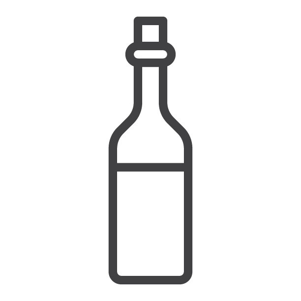 红酒瓶线条图标图片下载