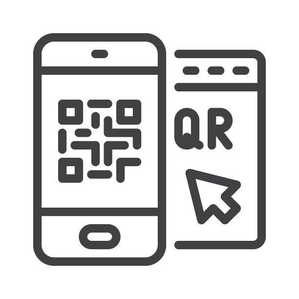 智能手机二维码行图标图片下载