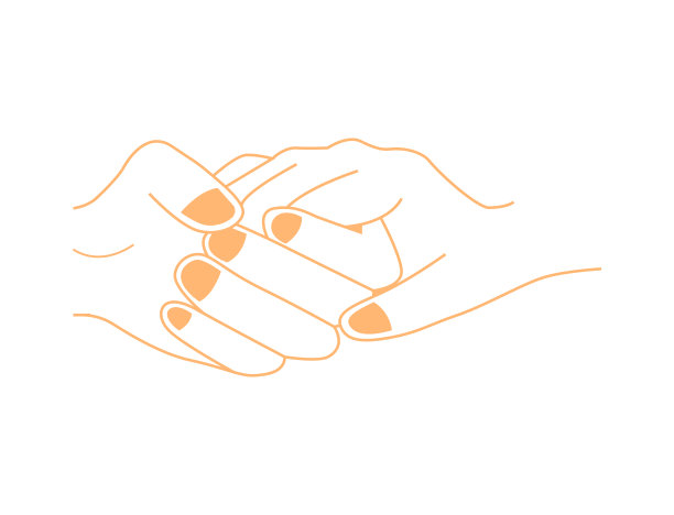 牵手的恋人线艺术矢量插图图片下载