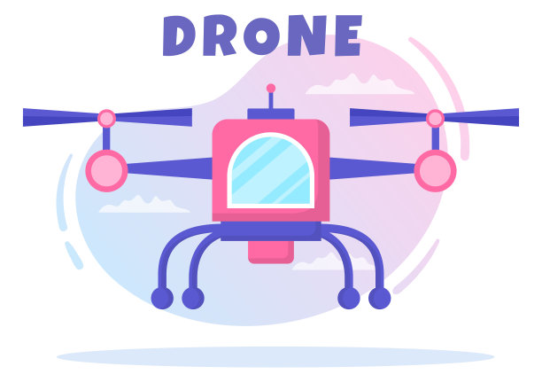 无人机与相机遥控驱动飞行到拍摄摄影和视频记录在平面卡通背景插图图片下载