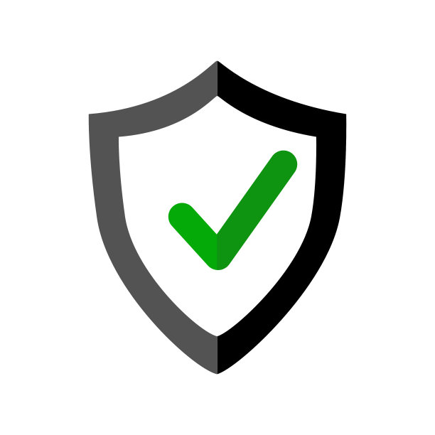 安全盾与记号图标在白色背景。图片下载