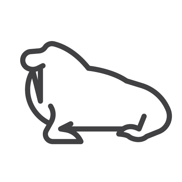 象牙线的海象图标图片下载