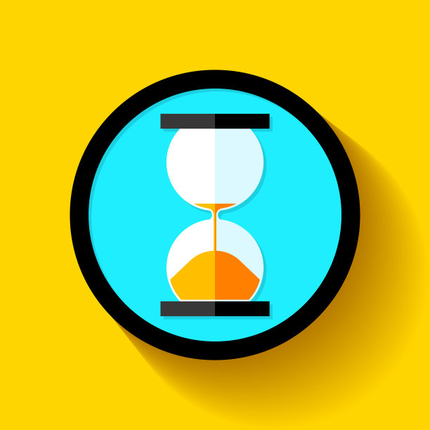 沙漏图标在平面风格，沙漏时钟的颜色背景。矢量设计元素为您的项目图片下载