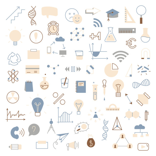 一套社会化媒体营销企业营销技术涂鸦矢量插图图标图片下载