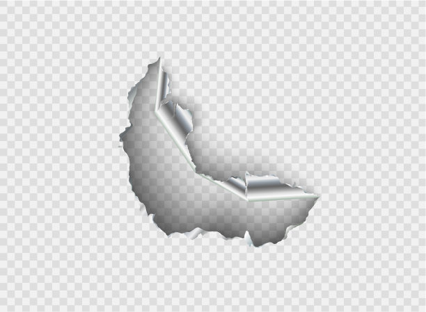 在透明的背景上撕裂撕裂的金属图片下载