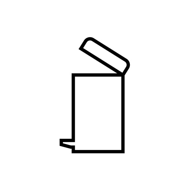 垃圾桶线图标，矢量轮廓标志孤立在白色背景图片下载