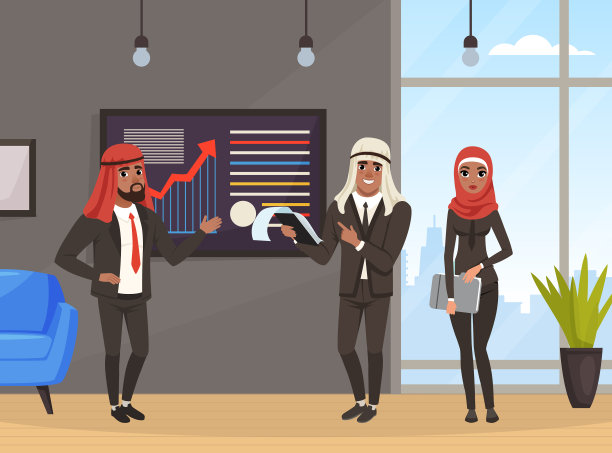 阿拉伯商人在keffiyeh拿着剪贴板图片下载