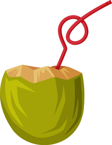 巴厘岛传统的吸管椰子鸡尾酒图片下载