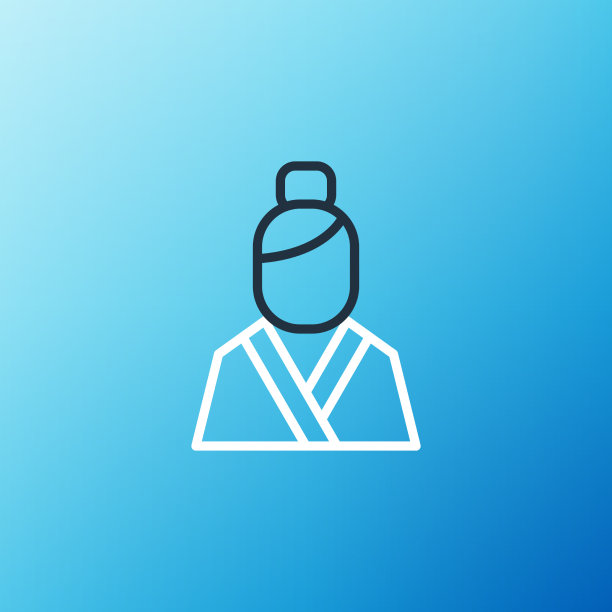 线条中国女人在传统服饰的图标图片下载