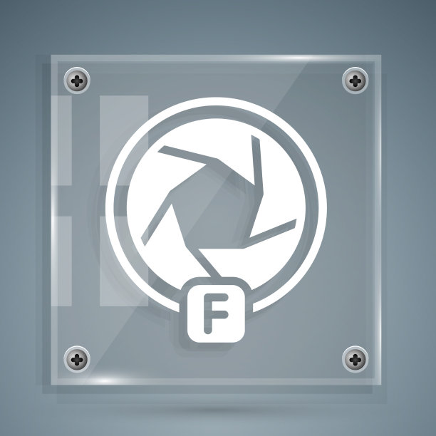 白色相机快门图标孤立在灰色上图片下载