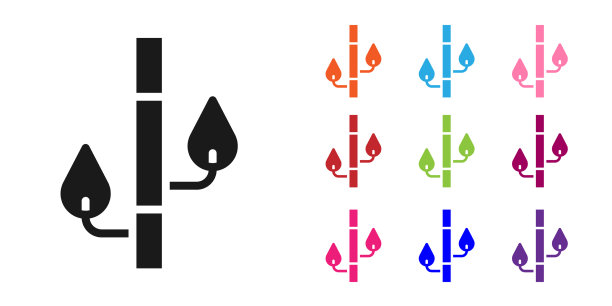 黑色竹图标孤立在白色背景上图片下载