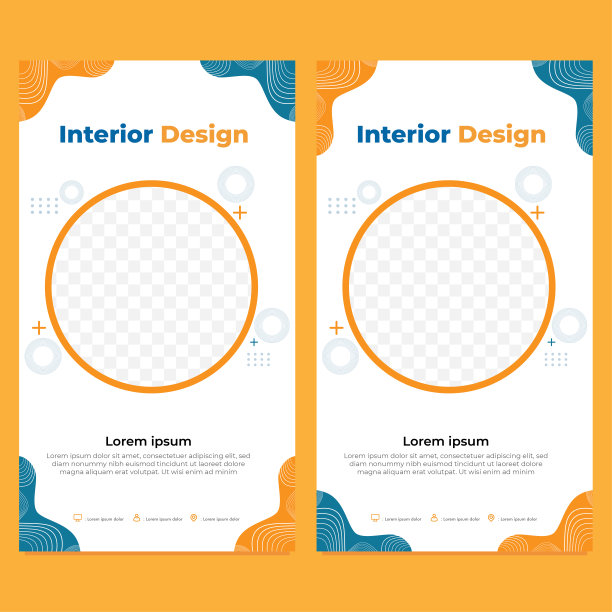 抽象手绘社交媒体故事模板设计图片下载