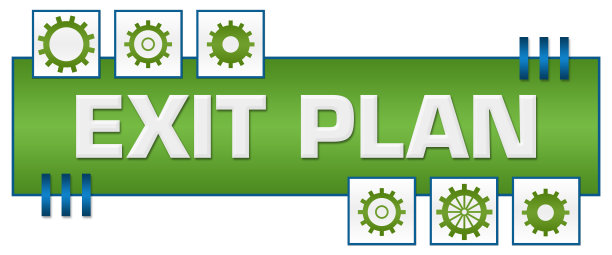 出口计划蓝绿方框齿轮图片下载