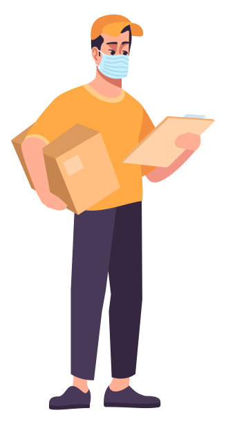 送货服务半平面RGB颜色矢量插图图片下载