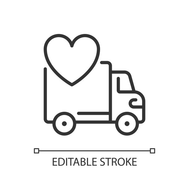 车辆捐赠像素完美的线性图标图片下载