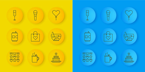 设置狂欢节花环与旗帜啤酒罐图片下载