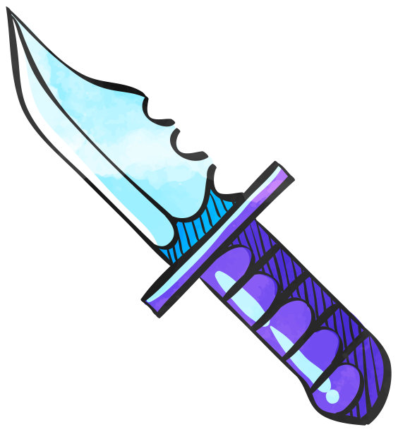 水彩风格的图标刀图片下载