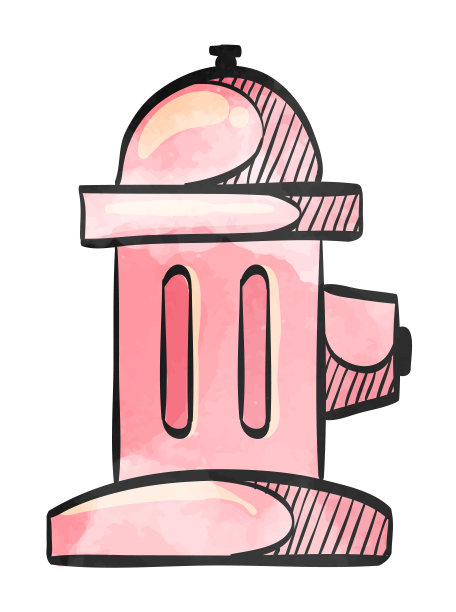 水彩风格图标消防栓图片下载