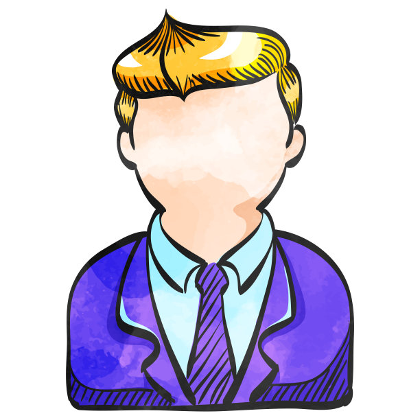 水彩风格图标商人图片下载