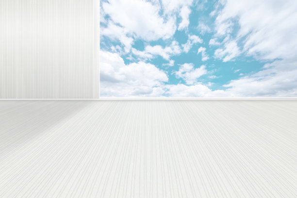 墙体立面与纵向地面形成了现代的空间背景图片下载