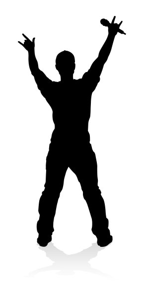 歌手流行乡村或摇滚明星剪影图片下载