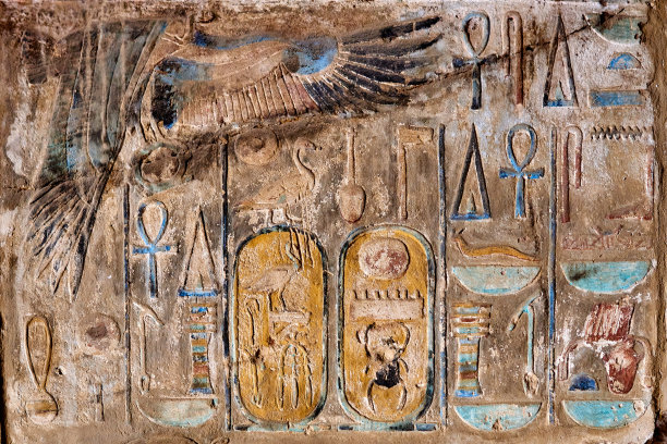 彩色古埃及壁画图片下载