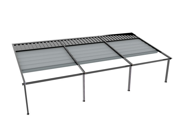 花架的3d渲染，电动遮阳篷屋顶图片下载