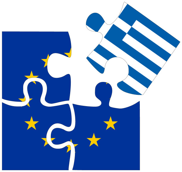 欧盟-希腊:用旗帜拼拼图图片下载