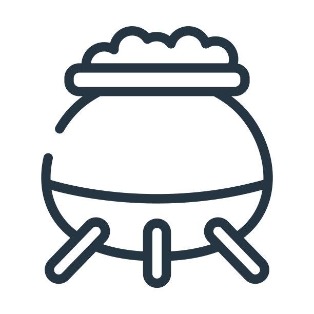 坩埚细线图标。魔术，万圣节线性图标从其他概念孤立轮廓符号。矢量插图符号元素的网页设计和应用程序。图片下载