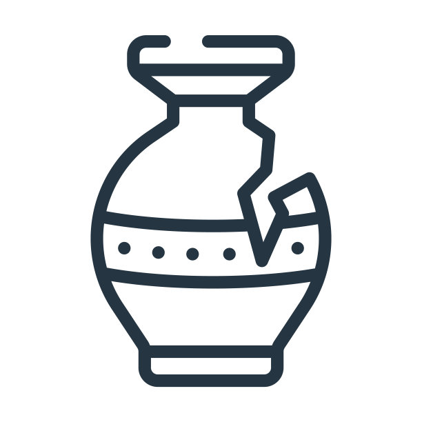 破碎的花瓶细线图标。花瓶，双耳罐线性图标从其他概念孤立轮廓标志。矢量插图符号元素的网页设计和应用程序。图片下载