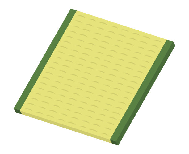 方形榻榻米垫孤立矢量插图。图片下载