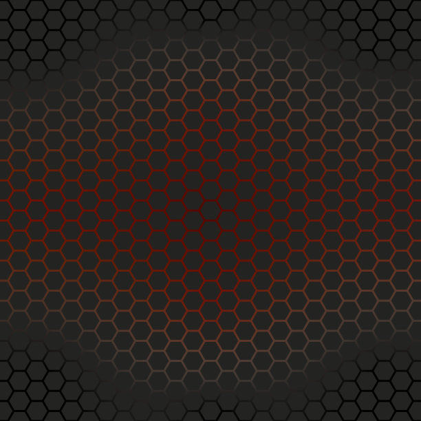抽象，黑色，六角形马赛克图案。暗红色框架黑色和红色颜色六边形纹理背景。图片下载