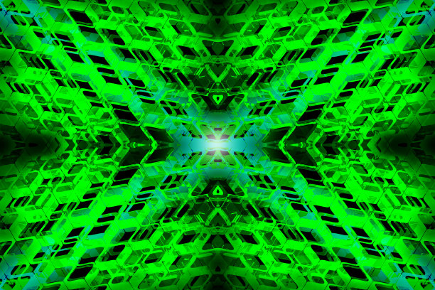 绿色黏液外星人皮肤万花筒技术高科技怪物发光图案背景图片下载