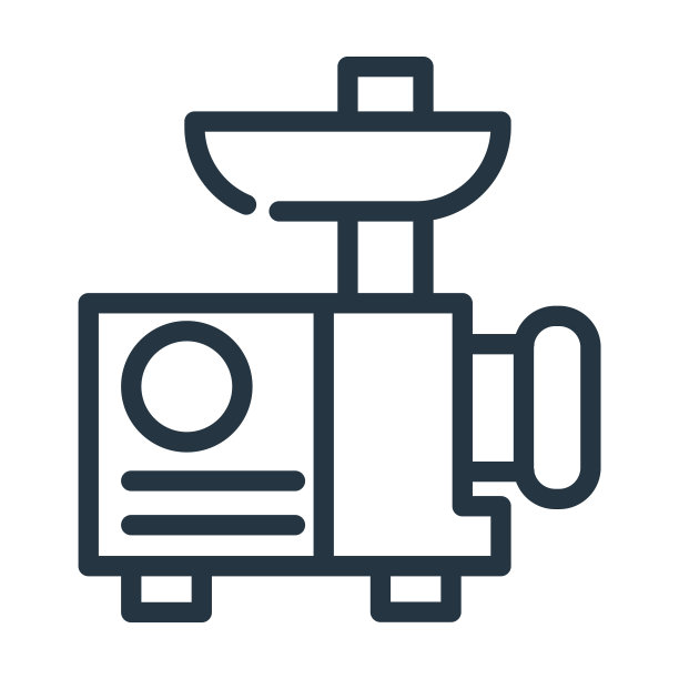 绞肉机细线图标。粉碎机，肉类线性图标从厨房概念孤立的轮廓标志。矢量插图符号元素的网页设计和应用程序。图片下载