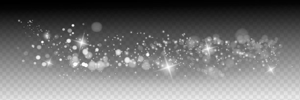 22、尘埃的火花和金色的星星闪烁着特殊的光芒。向量闪烁在透明的背景上。圣诞灯的效果。图片下载