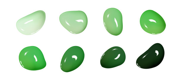 现实的矢量3D形状孤立在白色背景上。一组有光泽的彩色油漆或清漆图片下载