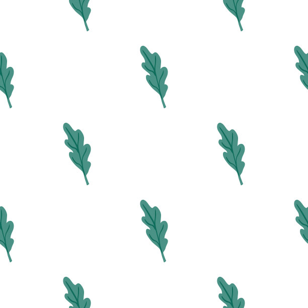 橡树叶无缝图案。植物的背景。图片下载