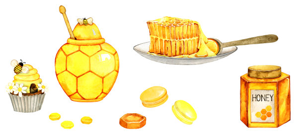 水彩蜜蜂插图图片下载