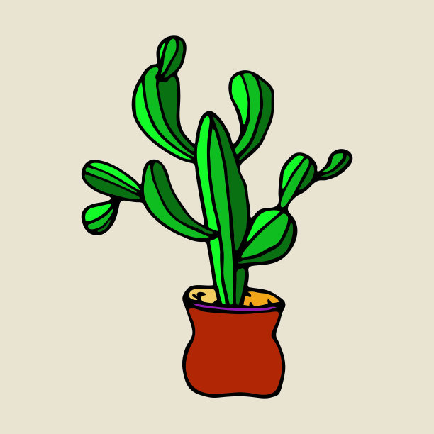 可爱的手绘仙人掌图片下载