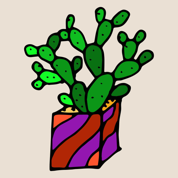 可爱的手绘仙人掌图片下载