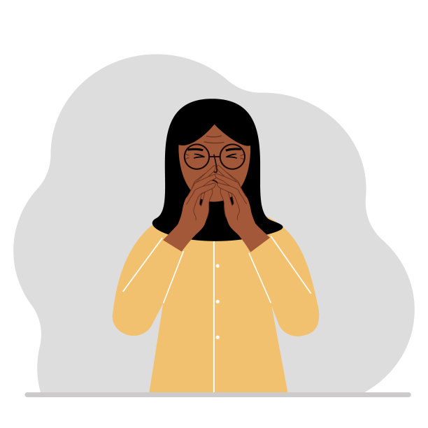 那人用手捂住鼻子。生病的人概念，打喷嚏，季节性过敏，难闻的气味。图片下载