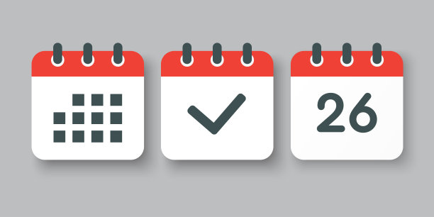 矢量图标页日历编号26，完成，议程图片下载
