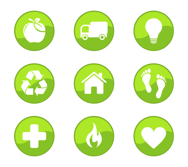 Eco图标集。网页设计。自然能源的概念。插图。图片下载