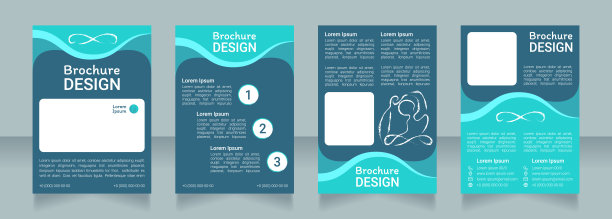 冥想瑜伽深色空白宣传册设计图片下载