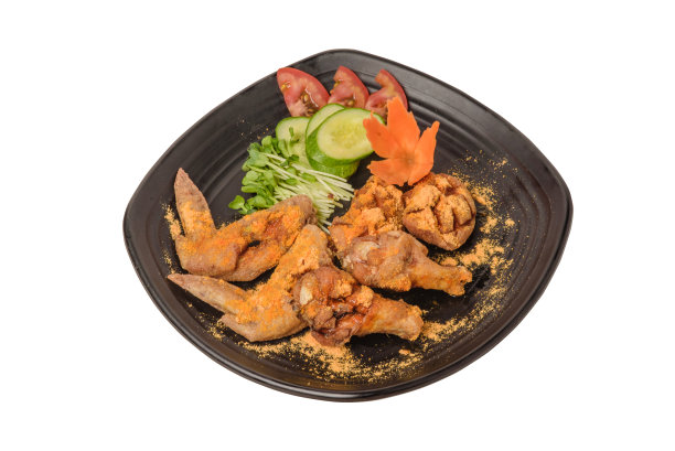 炸鸡翅，撒上芝士图片下载