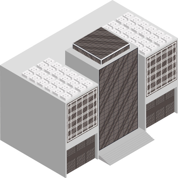 灰色等距建筑图片下载