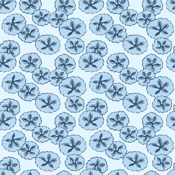 日本蓬松圆花矢量无缝图案图片下载