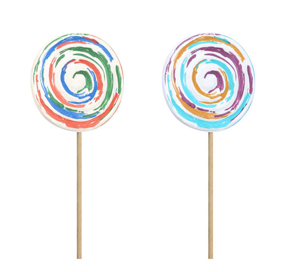 彩色棒棒糖糖果模拟孤立在白色背景上图片下载