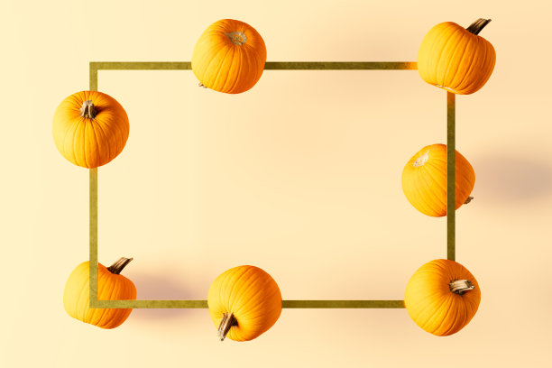 万圣节南瓜3D插图图片下载